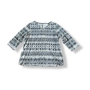 [Studio Works] Blue and White 3/4 Sleeve Tee